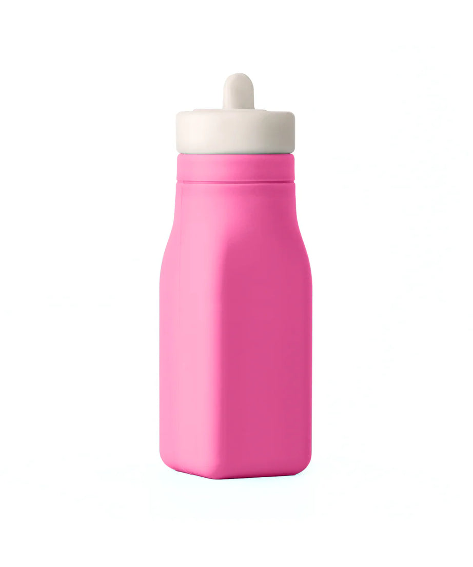 Omiebox - OmieBottle BPA मुक्त सिलिकॉन पानी की बोतल गुलाबी