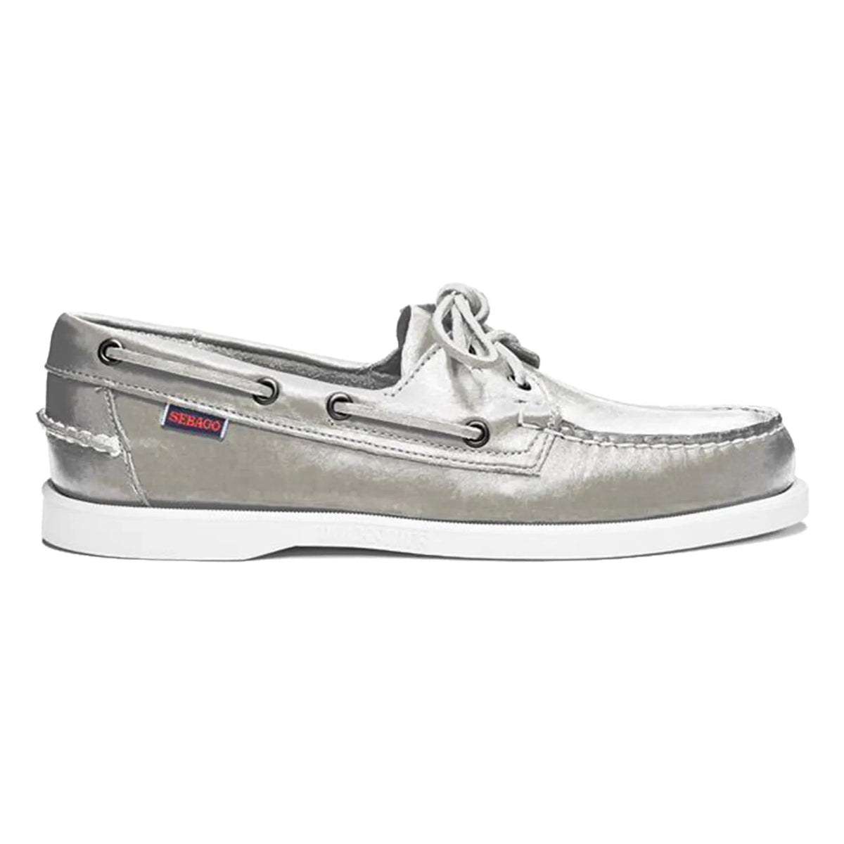 Sebago - Docksides Portland Met लोफ़र्स | सिल्वर