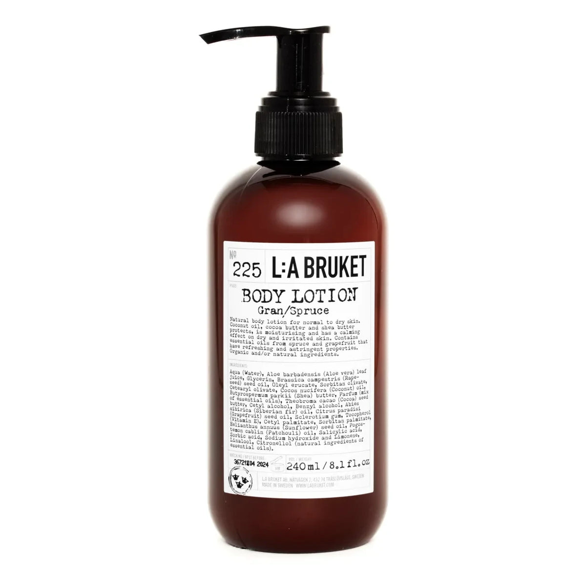 L:A BRUKET - 225 स्प्रूस बॉडी लोशन - 240 मिली
