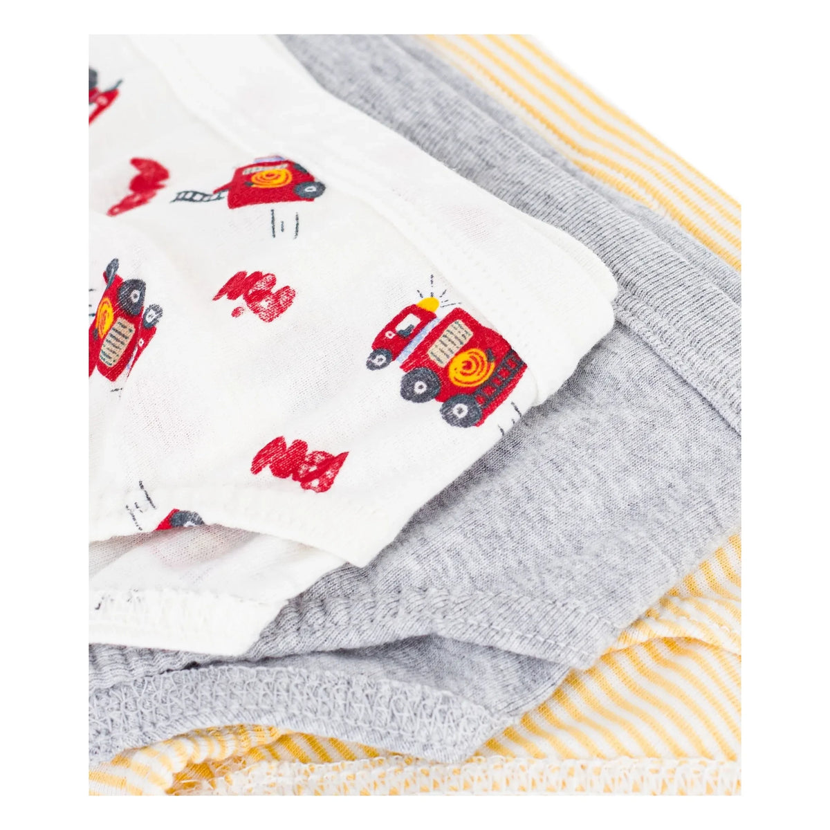 Petit Bateau - 3'lü İtfaiyeci Külot Seti | सफेद