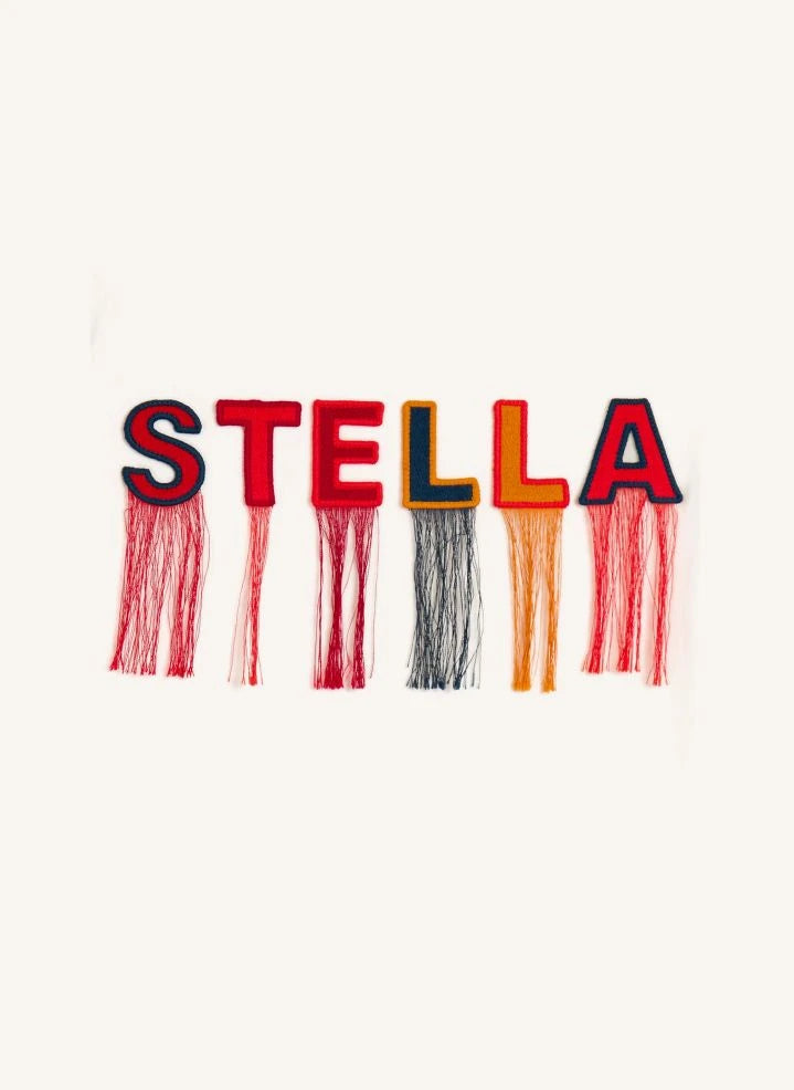Stella McCartney Kids - फ्रिंज टी-शर्ट स्टेला ऑर्गेनिक कॉटन | आइवरी