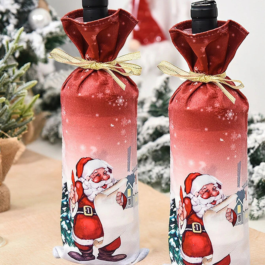 Dinossi - Yılbaşı Noel Baba Şarap Şişesi Giydirme Elbisesi-Dinossi