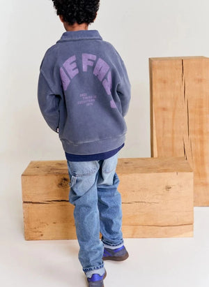 AO76 - Jack Polo Yaka Sweatshirt Geri Dönüştürülmüş Pamuk | Kömür grisi