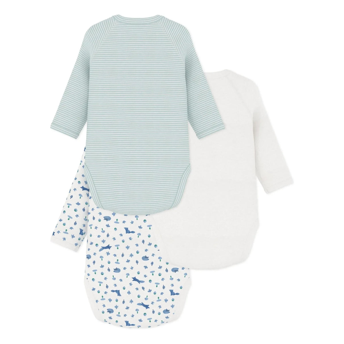 Petit Bateau - 3'lü Organik Pamuk Tilki Desenli Çapraz Çanta | Beyaz