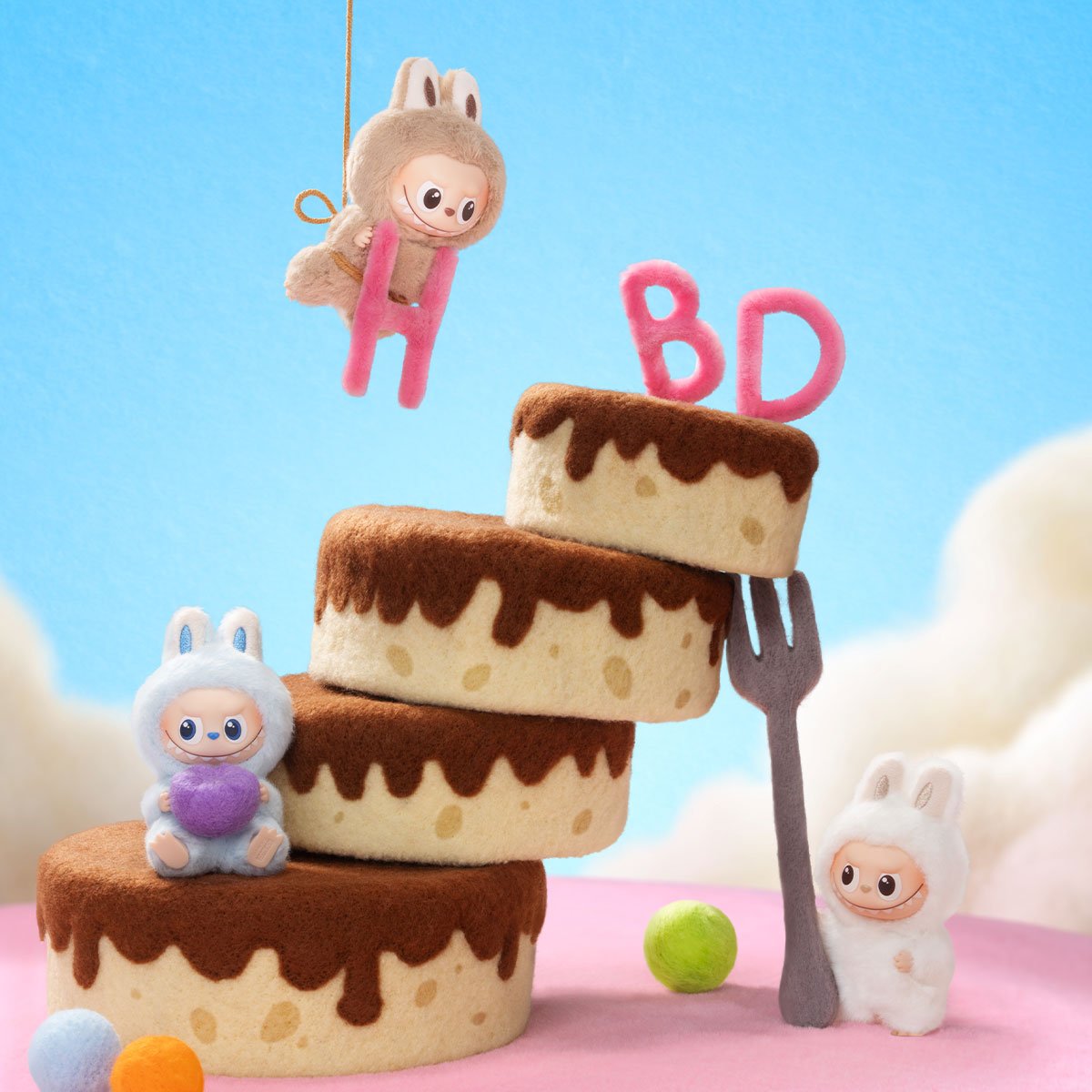 पॉप मार्ट - असली द मॉन्स्टर्स पिन फॉर लव मुलायम चाबी का गुच्छा A-M