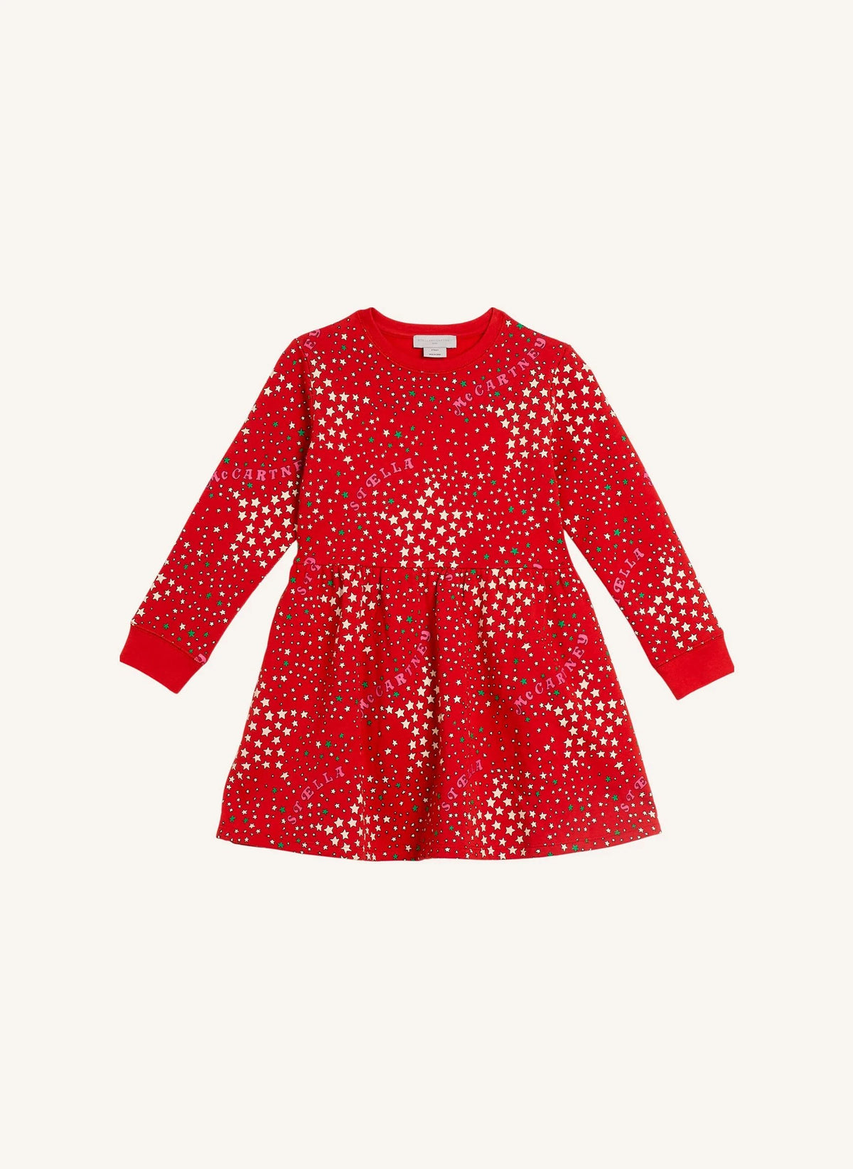 Stella McCartney Kids - डेनिम स्टार ड्रेस | लाल