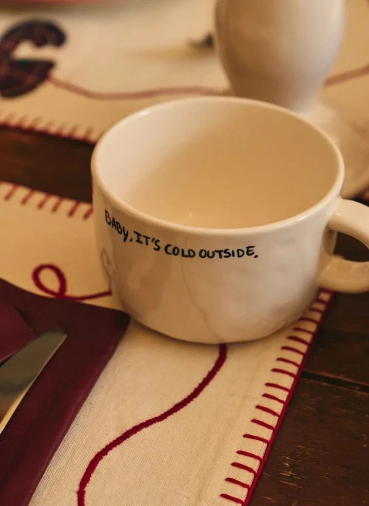 Anna + Nina - "It's Cold" Cappuccino Bardağı | Beyaz