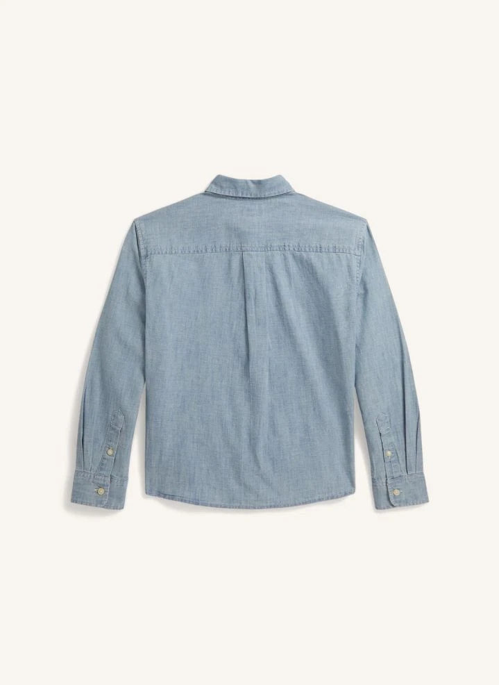Ralph Lauren - 4 Düğmeli Logolu Gömlek | Mavi
