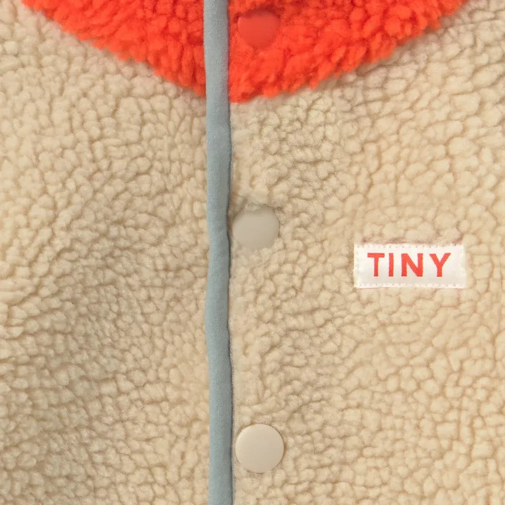 Tinycottons - शेरपा स्टाइल कलरब्लॉक पायलट जैकेट | गुलाबी