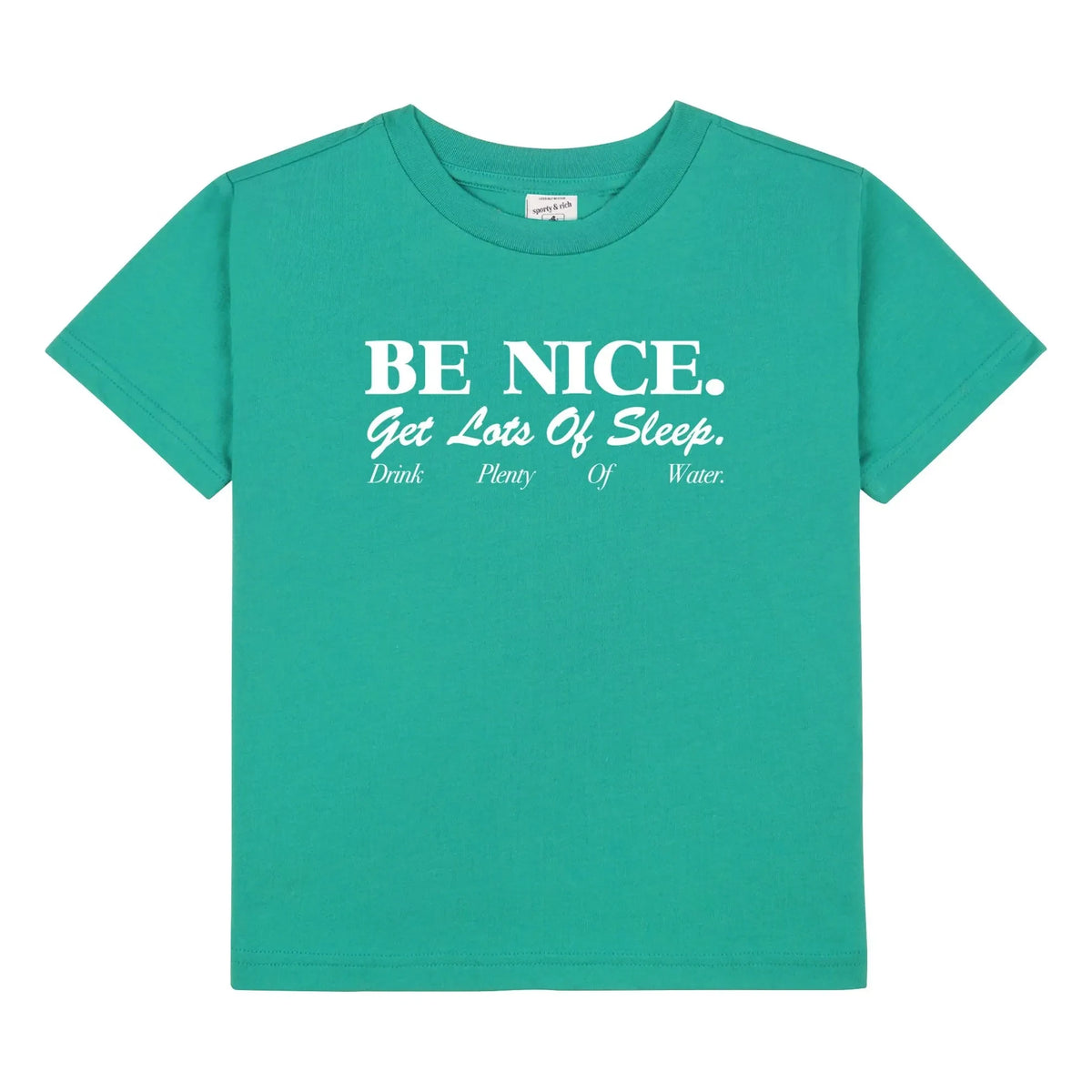 Sporty & Rich - Be Nice T-shirt Geri dönüştürülmüş pamuk | Turkuaz