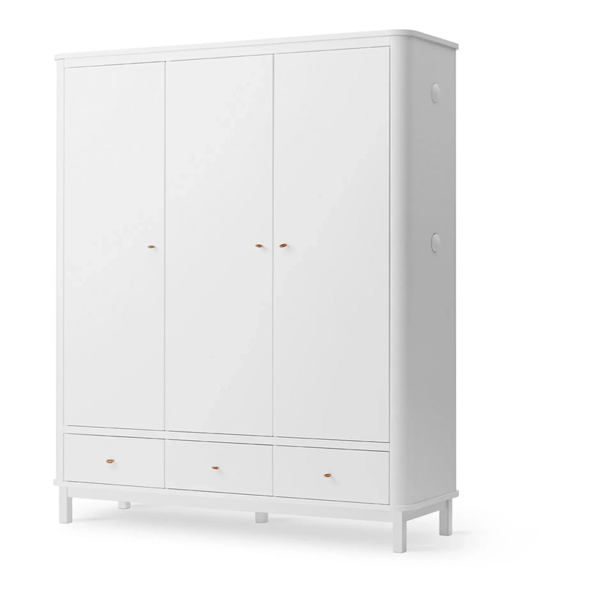 Oliver Furniture - 3 दरवाजों वाली बर्च वॉर्डरोब 204 x 168 सेमी | सफेद