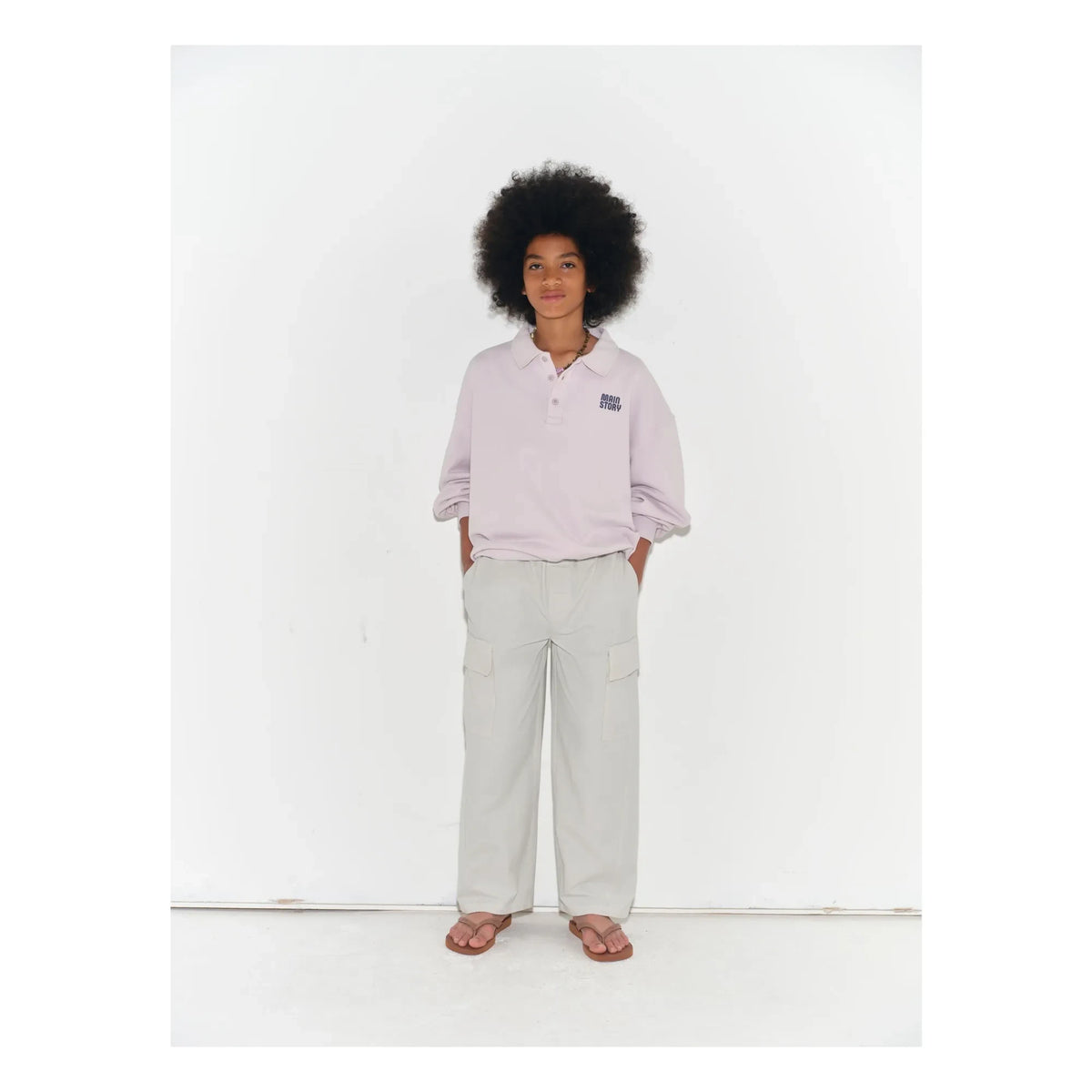 मुख्य कहानी - स्वेट पोलो लोगो ऑर्गेनिक कॉटन | वॉयलेट ग्रे