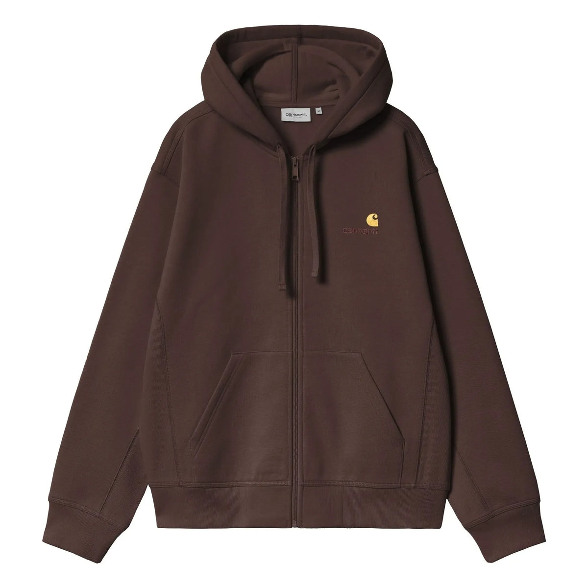 Carhartt WIP - अमेरिकन स्क्रिप्ट ज़िपर्ड स्वेटशर्ट | भूरा