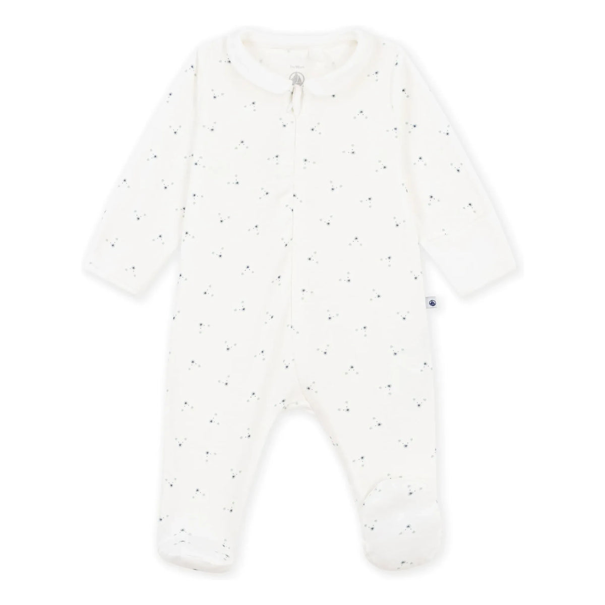 Petit Bateau - Dors Bien Oursons ऑर्गेनिक कॉटन पजामा | सफेद