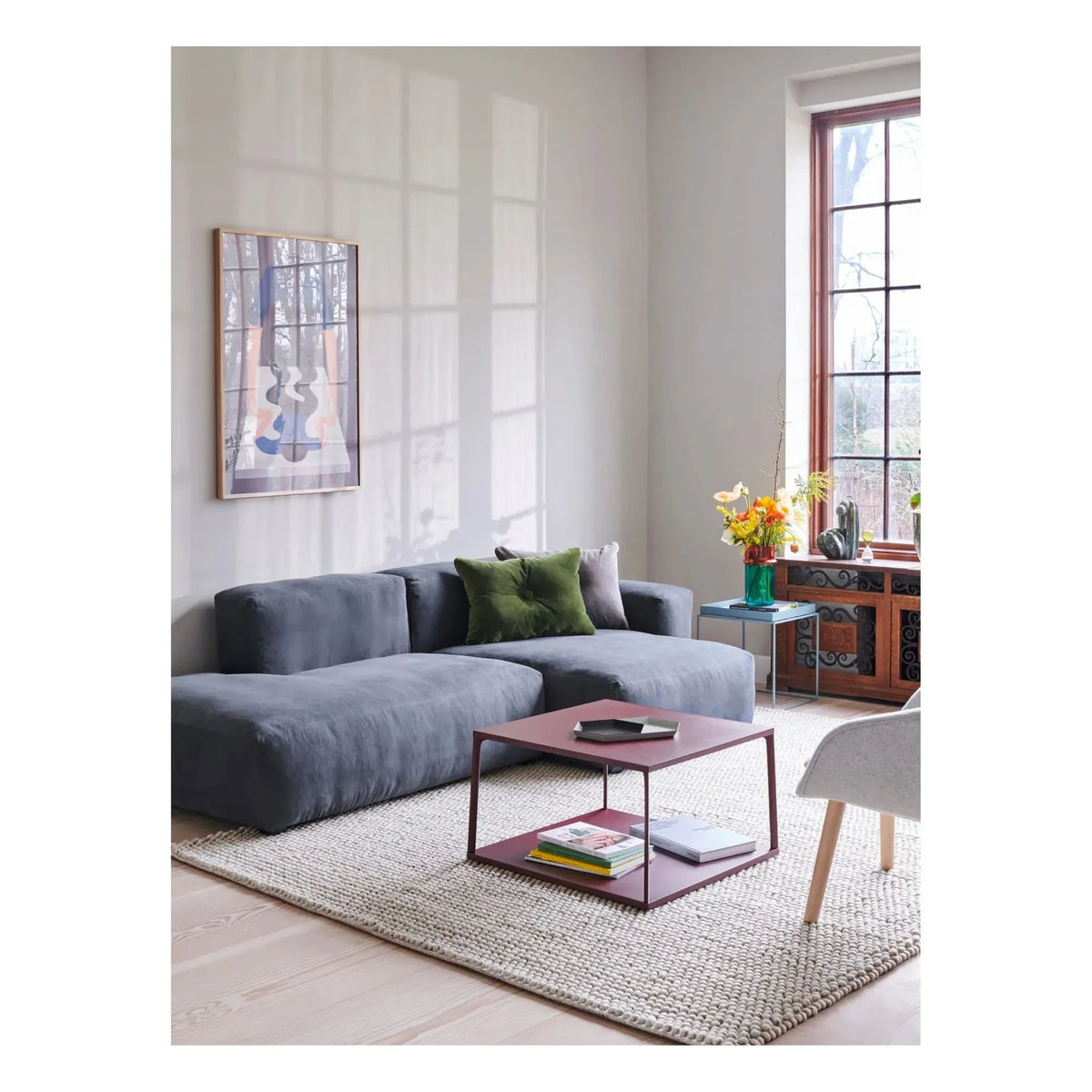 हे - मैग सॉफ्ट लो आर्म सोफा 2.5 सीटर कॉम्बिनेशन 3 | नेवी ब्लू