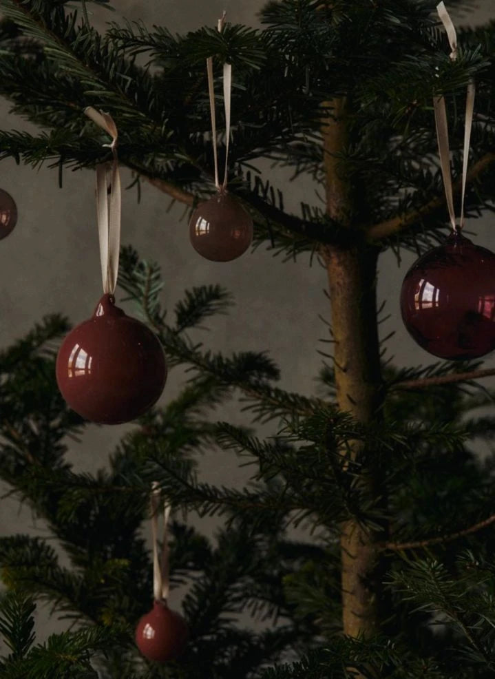 Ferm Living - Cam Noel süsleri - 3'lü Set | Turuncu