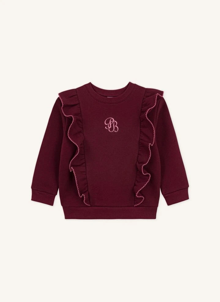 Petit Bateau - PB fırfırlı sweatshirt | Bordo