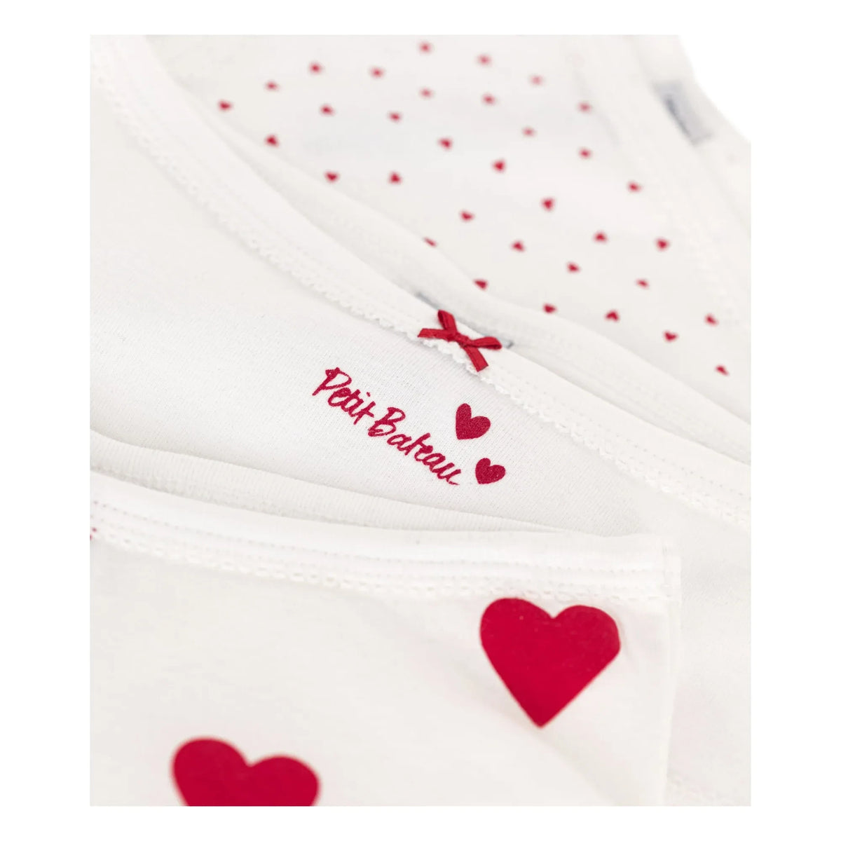 Petit Bateau - 3'lü Kalp Yüksek Bel Külot | Beyaz