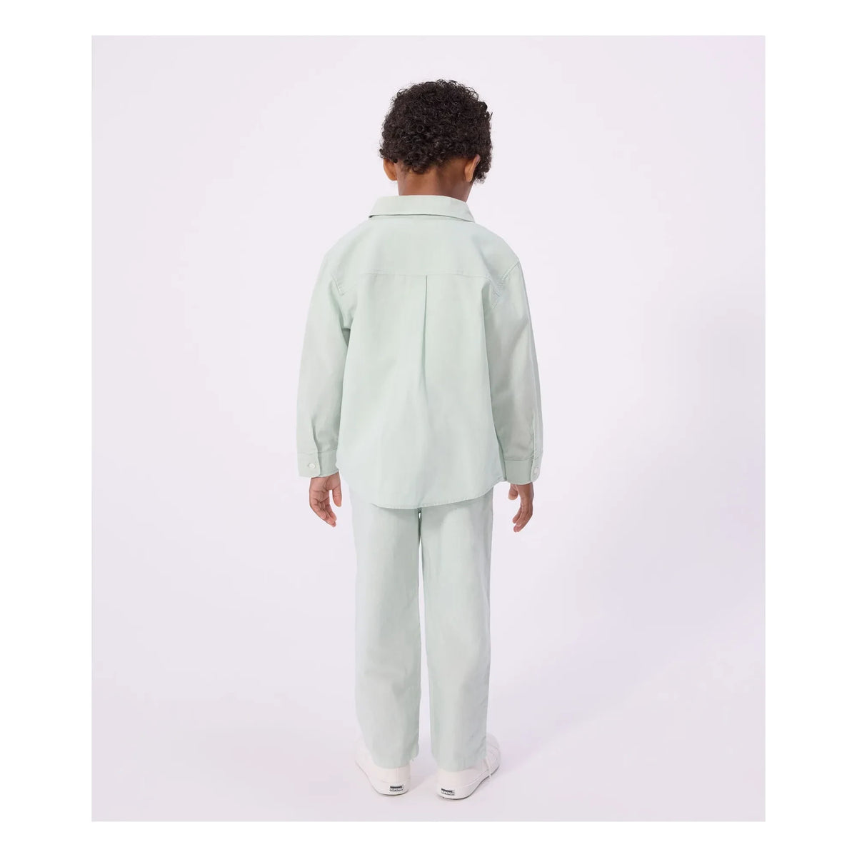 Petit Bateau - सेज ग्रीन | सादी लिनन शर्ट
