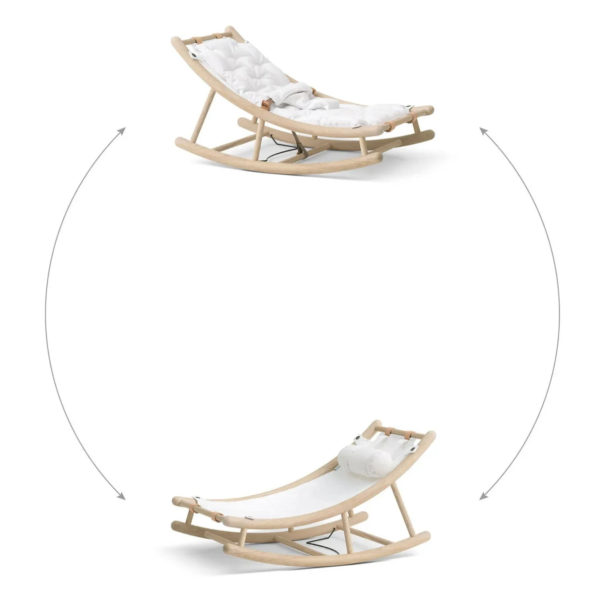 Oliver Furniture - ओक बेबी और टॉडलर रॉकिंग चेयर | सफेद