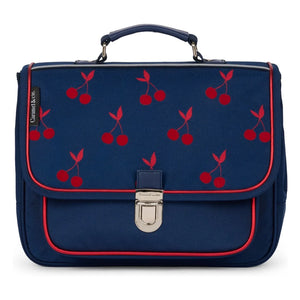 Caramel & Cie - मखमली चेरीज़ छोटी हैंडबैग | नेवी ब्लू