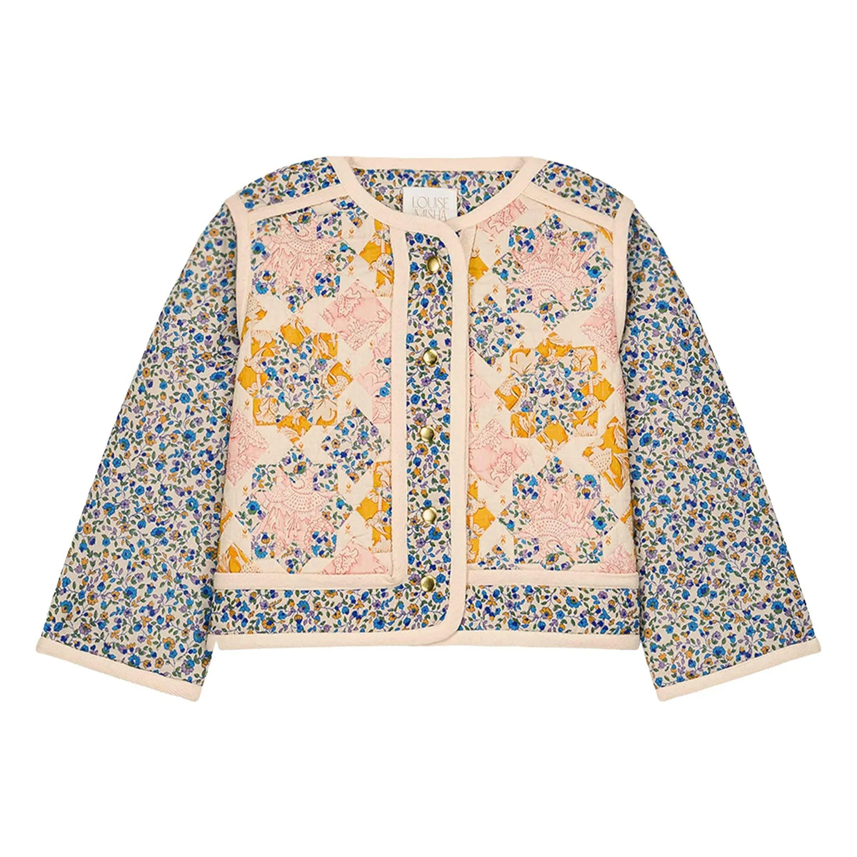 Louise Misha - Orishane Patchwork Kapitone Ceket | Mavi