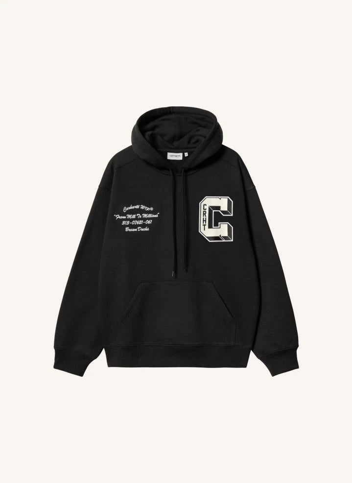 Carhartt WIP - ब्राउन डक्स हुडेड स्वेटशर्ट | काला