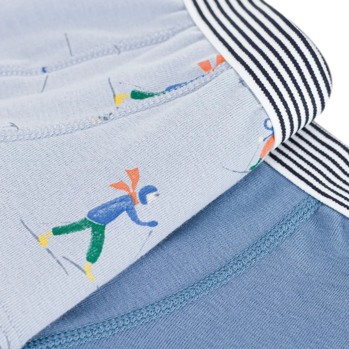 Petit Bateau - 2'li Organik Pamuklu Çocuk Boxerı | Mavi