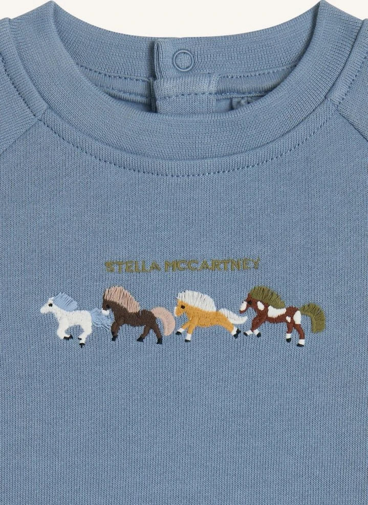 Stella McCartney Kids - घोड़े वाली स्वेटशर्ट | नीला