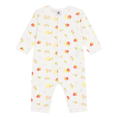 Petit Bateau - स्लीपिंग बैग अच्छी तरह से फिट होने वाला फ्रूटी ऑर्गेनिक कॉटन | सफेद