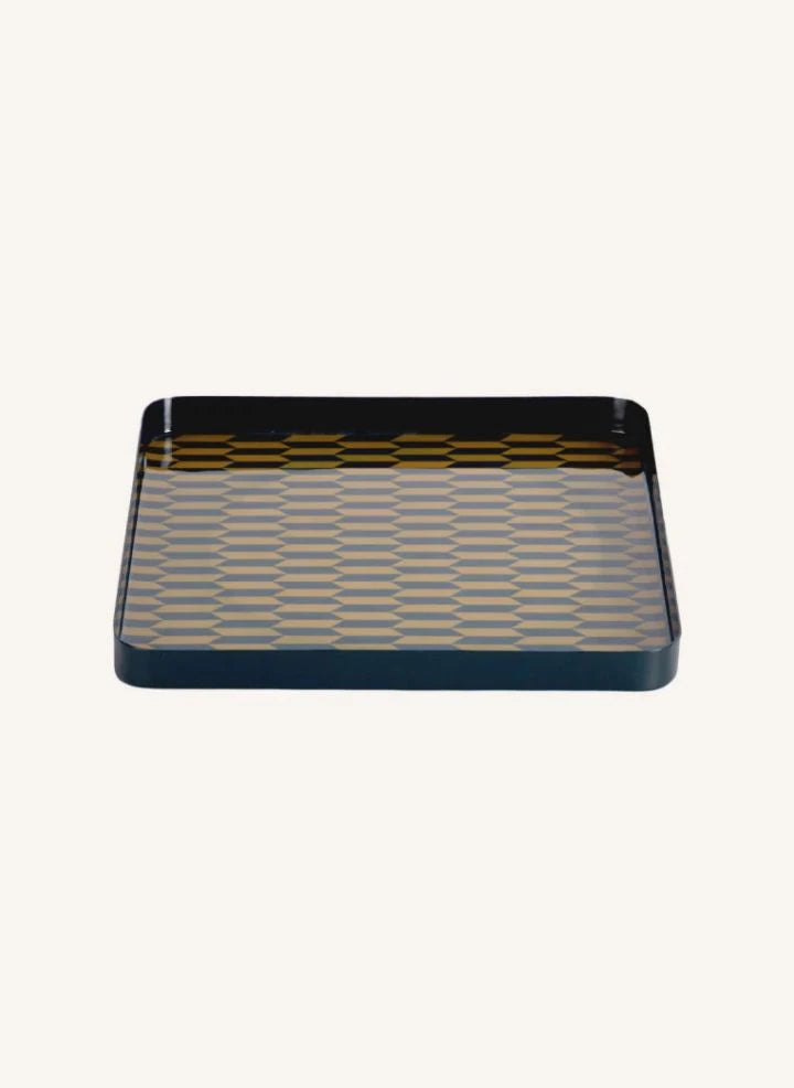 Present Time - Salerno Metal Tepsi | Lagoon Blue
