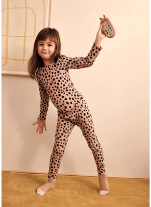 Liewood - Marien Leopard Organik Pamuklu Fitilli Tayt | Soluk Pembe