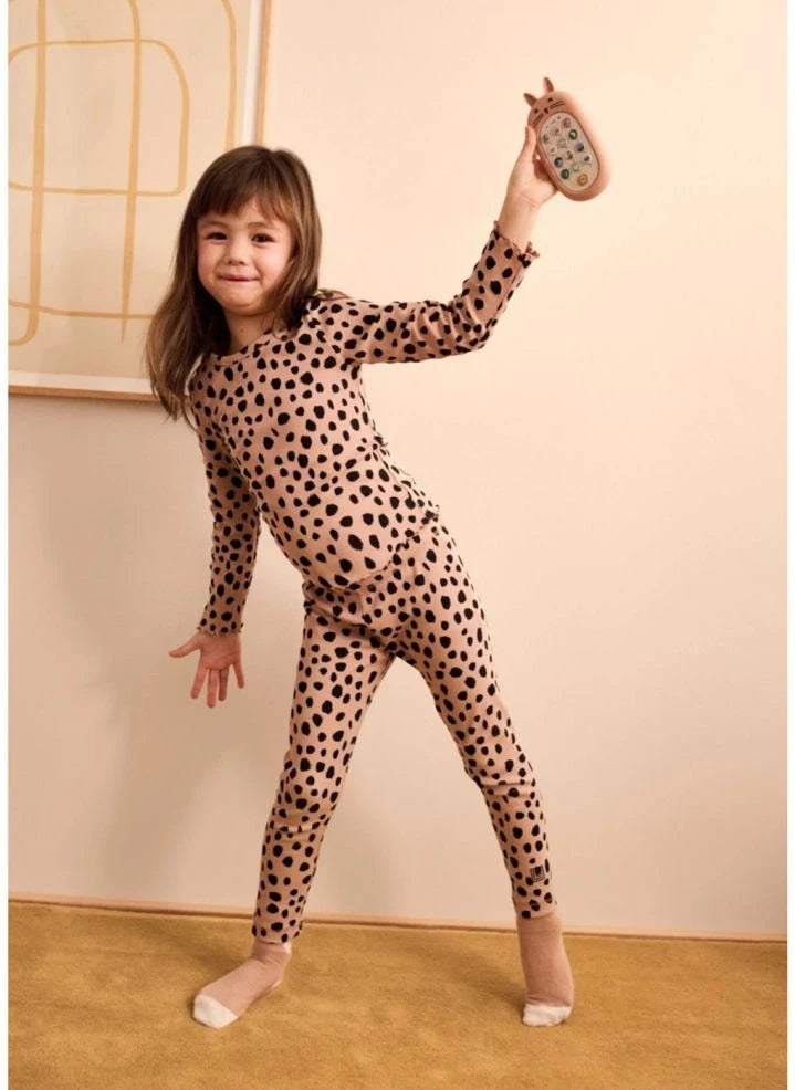 Liewood - Marien Leopard Organik Pamuklu Fitilli Tayt | Soluk Pembe