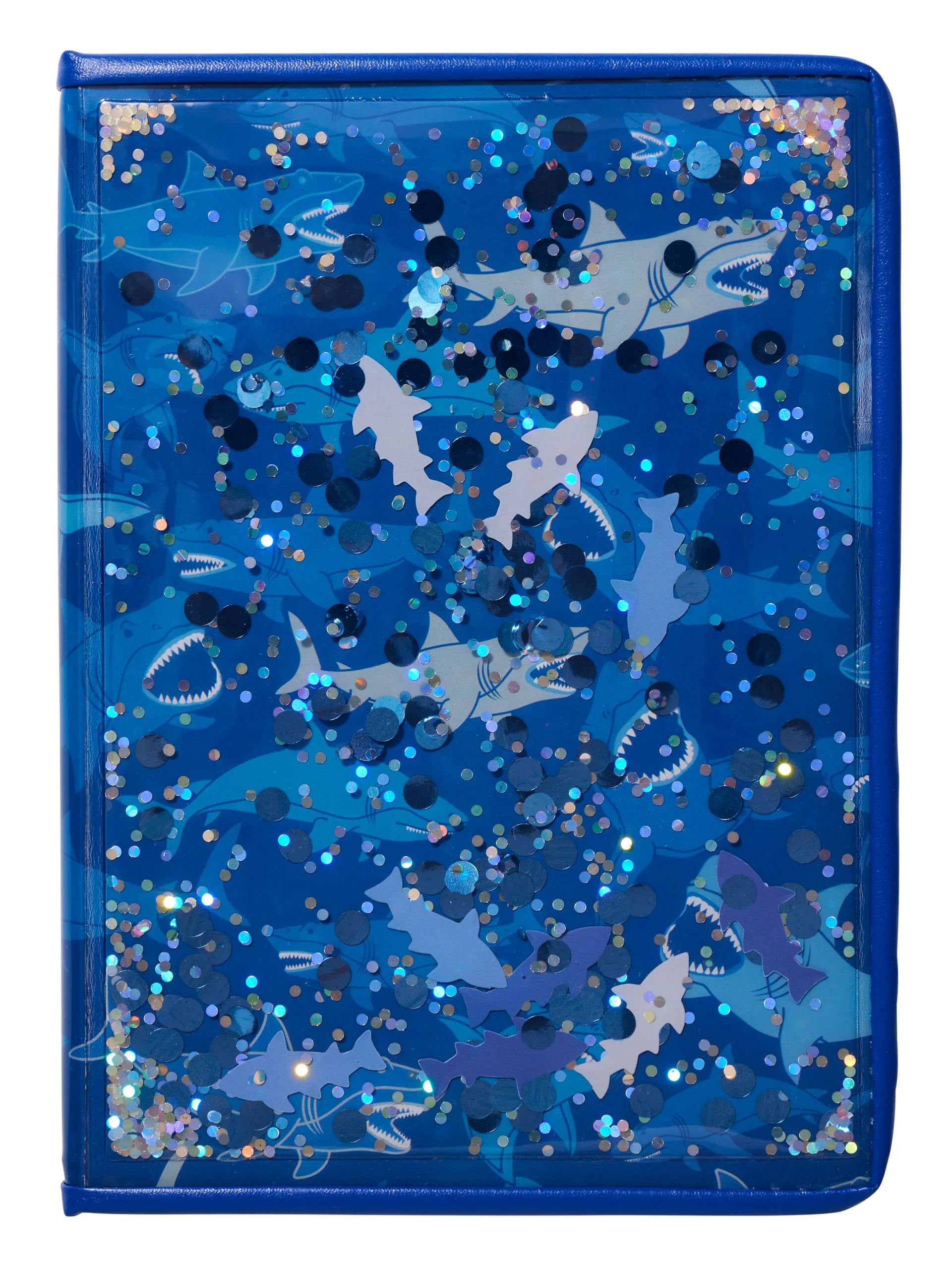 Smiggle - Float Hareketli Köpekbalık Desenli Çizgili A5 Defter-Dinossi