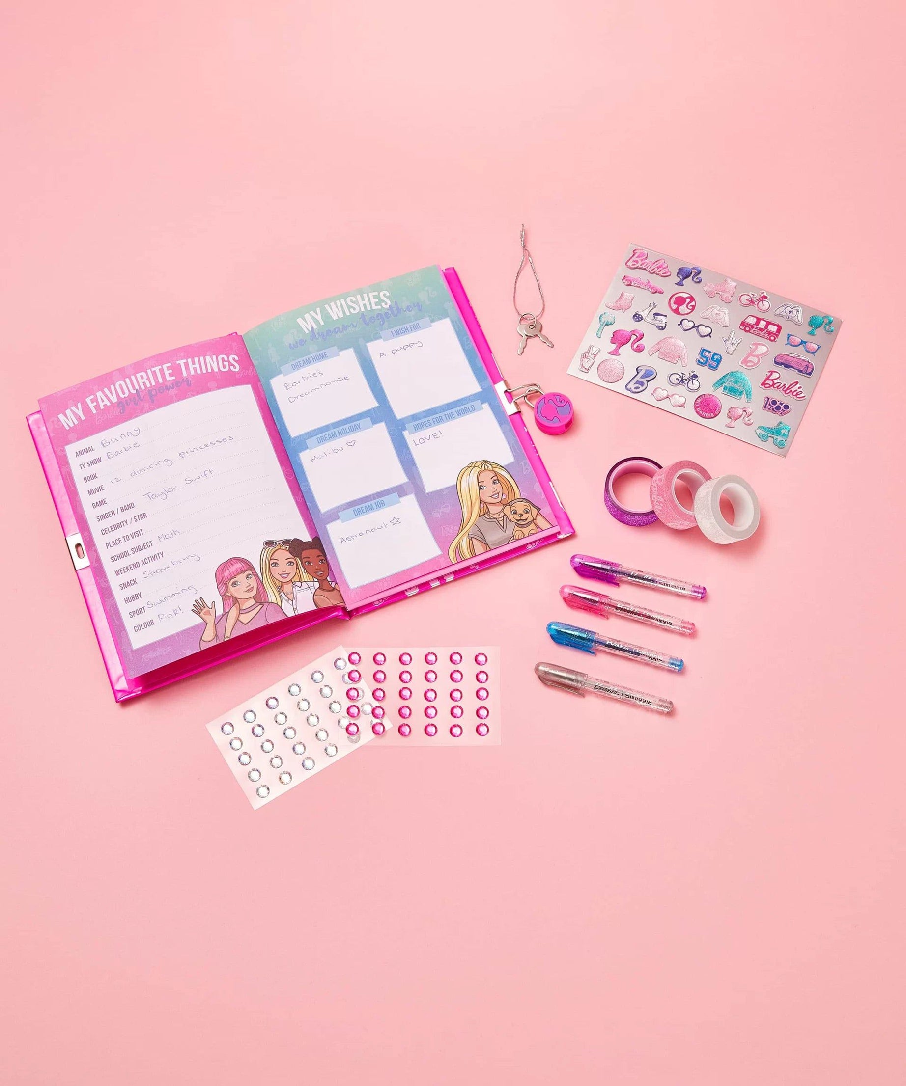 Smiggle - Barbie Kendin Yap Kilitlenebilir Günlük-Dinossi