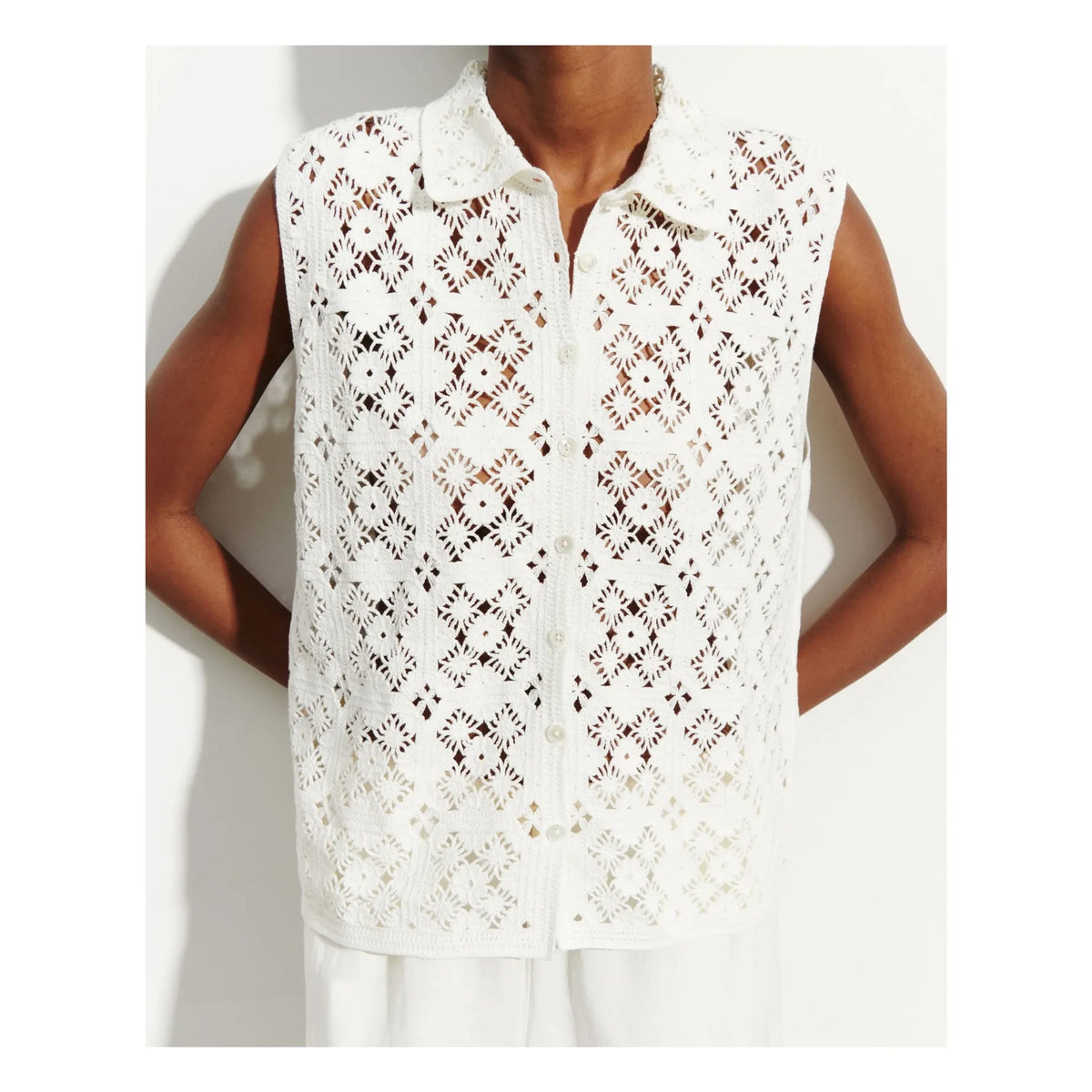 Bompard - सूती स्लीवलेस शर्ट | नेचुरल