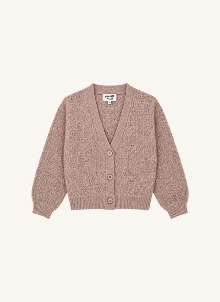 Hundred Pieces - Adel Merino Yünlü Hırka | Pembe