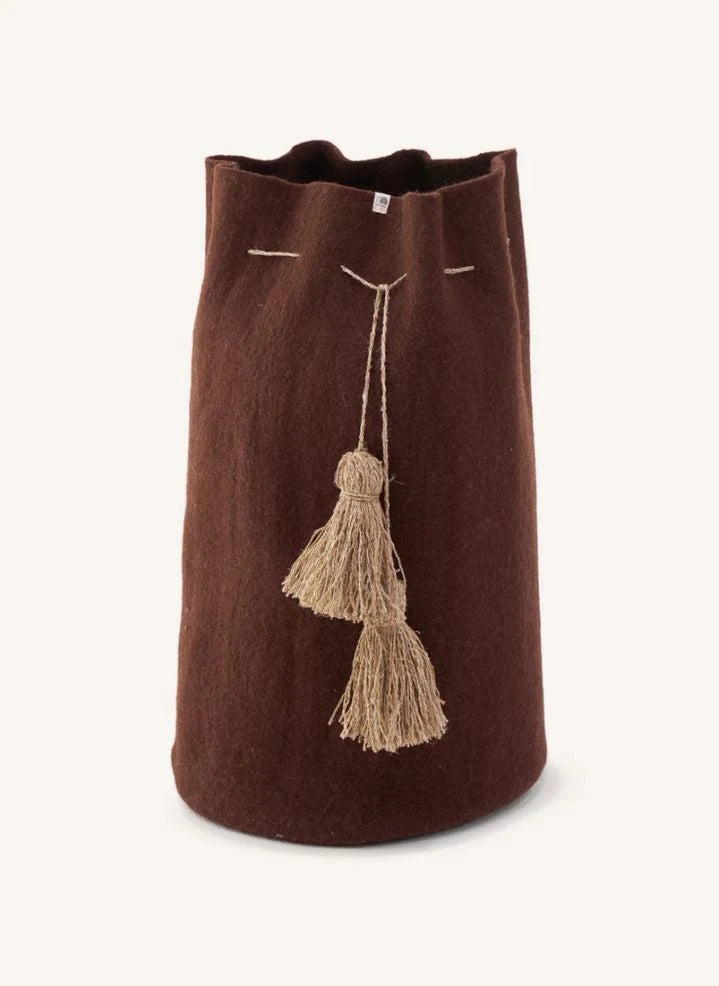 Muskhane - Pompom Keçe Saklama Sepeti | Mahogany