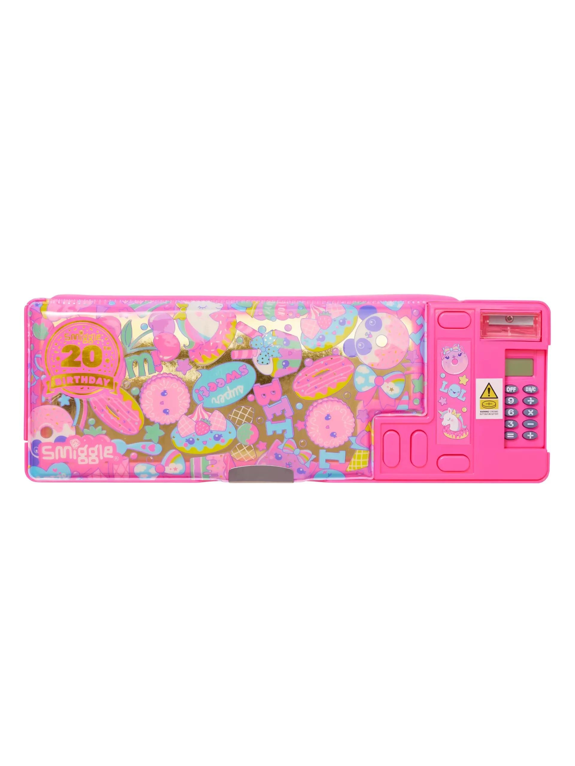 Smiggle - 20. Doğum Günü Hesap Makineli Otomatik Kalem Kutusu-Dinossi