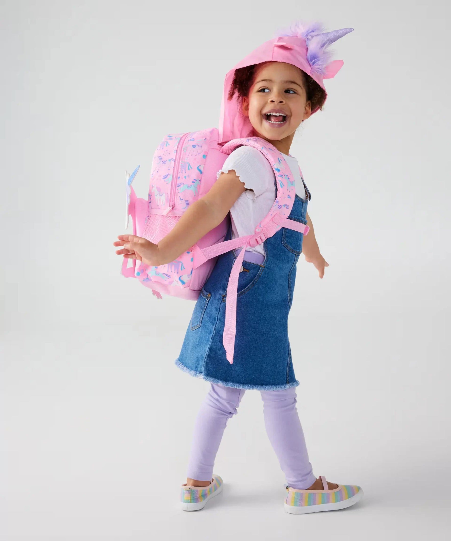 Smiggle - Glide Junior Kapşonlu Sırt Çantası-Dinossi