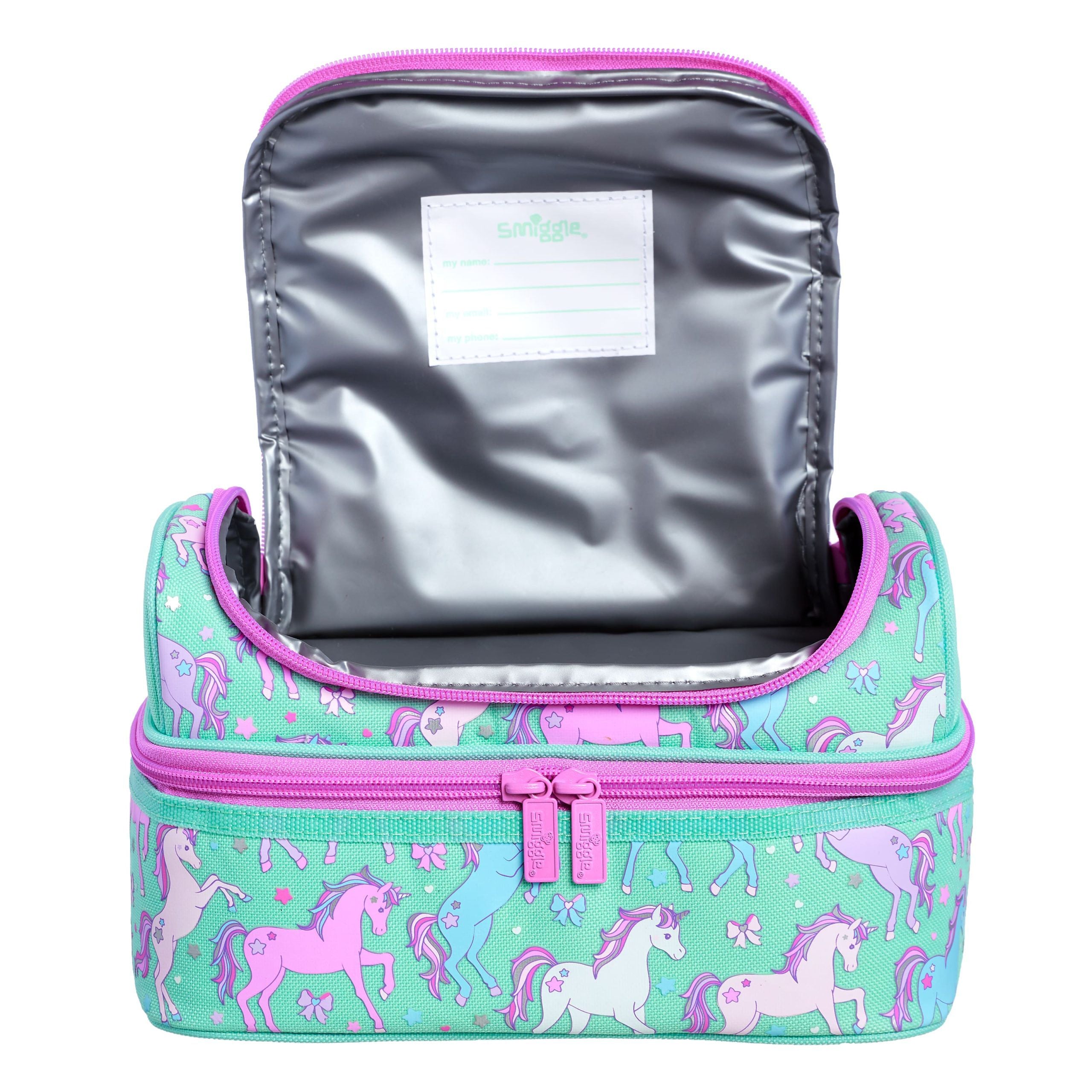 Smiggle - Çift Katlı Unicorn Beslenme Çantası-Dinossi