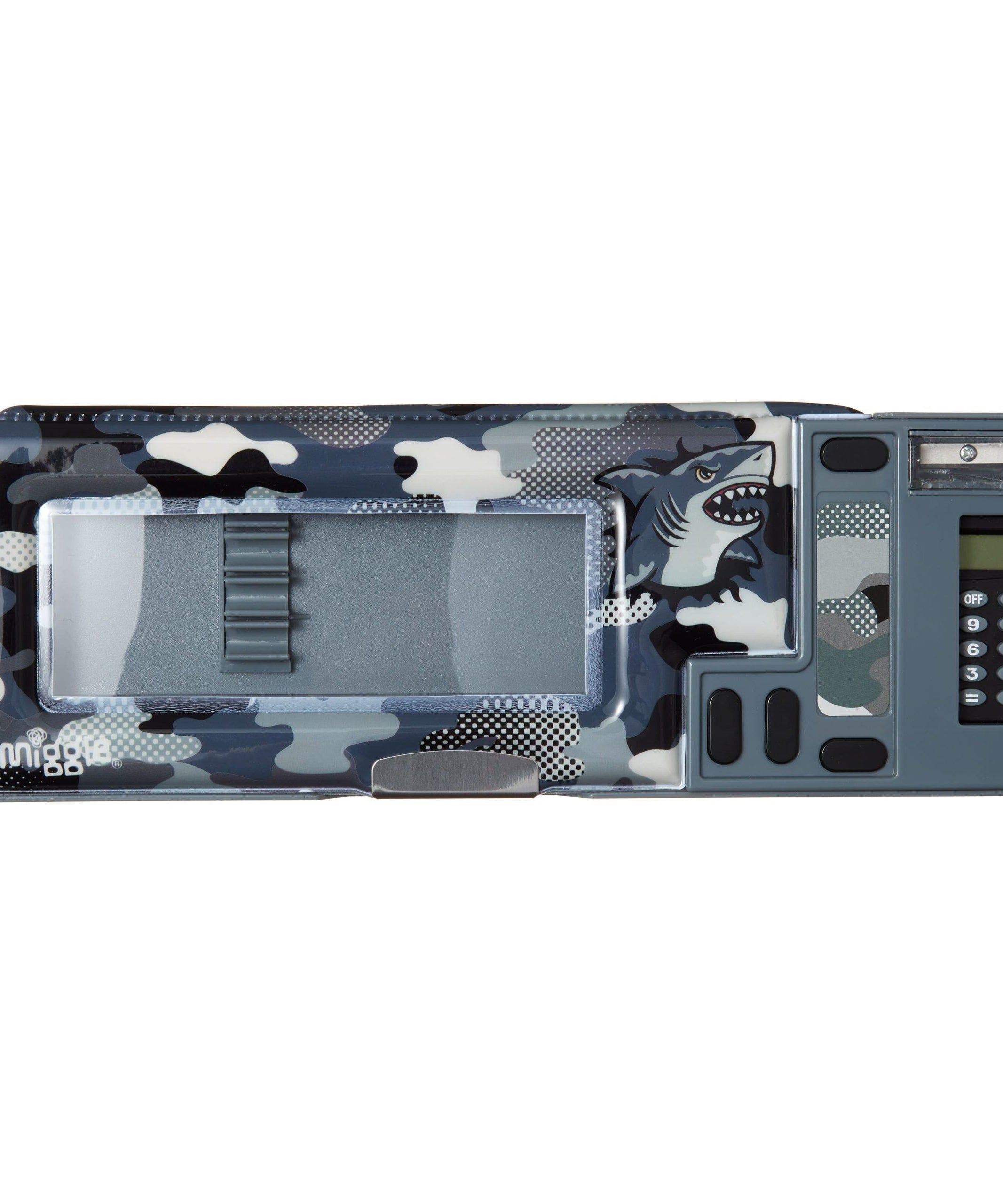 Smiggle - Budz Köpekbalığı Hesap Makineli Pop Out Otomatik Kalem Kutusu-Dinossi