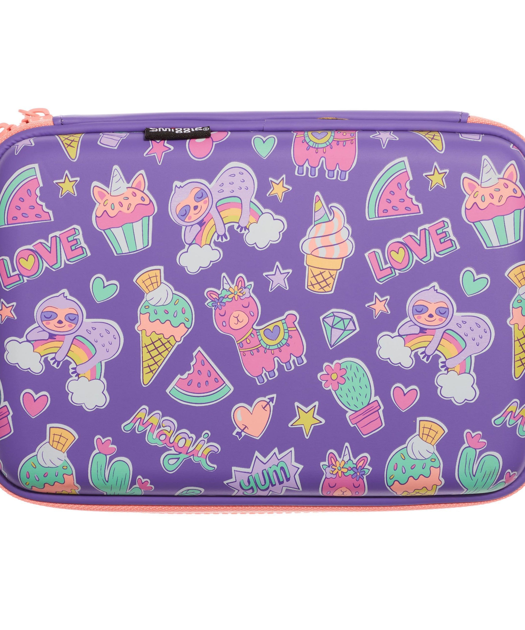 Smiggle - 3D Kabartmalı Hardtop Büyülü Hayvanlar Kalem Kutusu-Dinossi