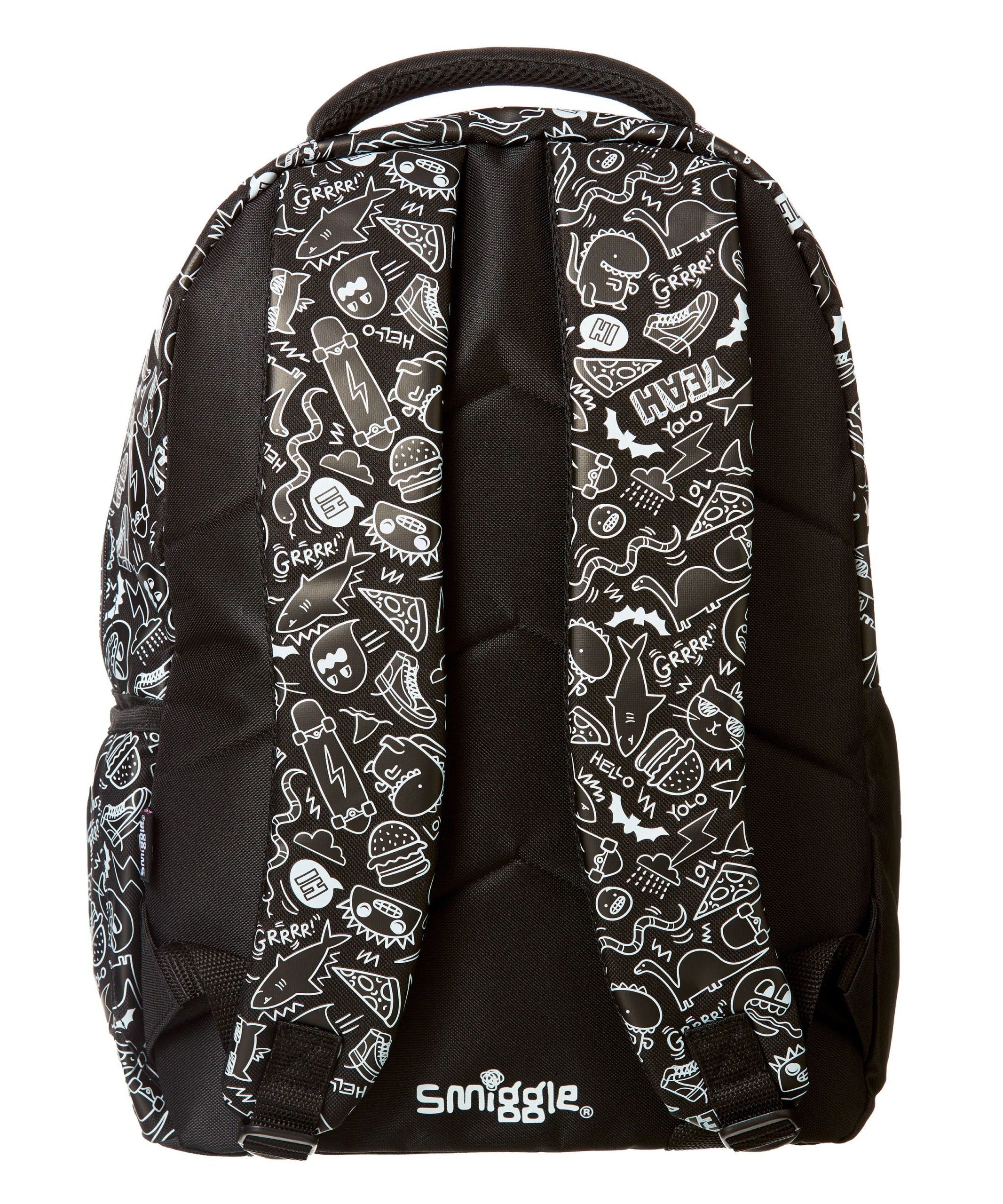 Smiggle - Dinossi Özel Tasarım Siyah Sırt Çantası-Dinossi