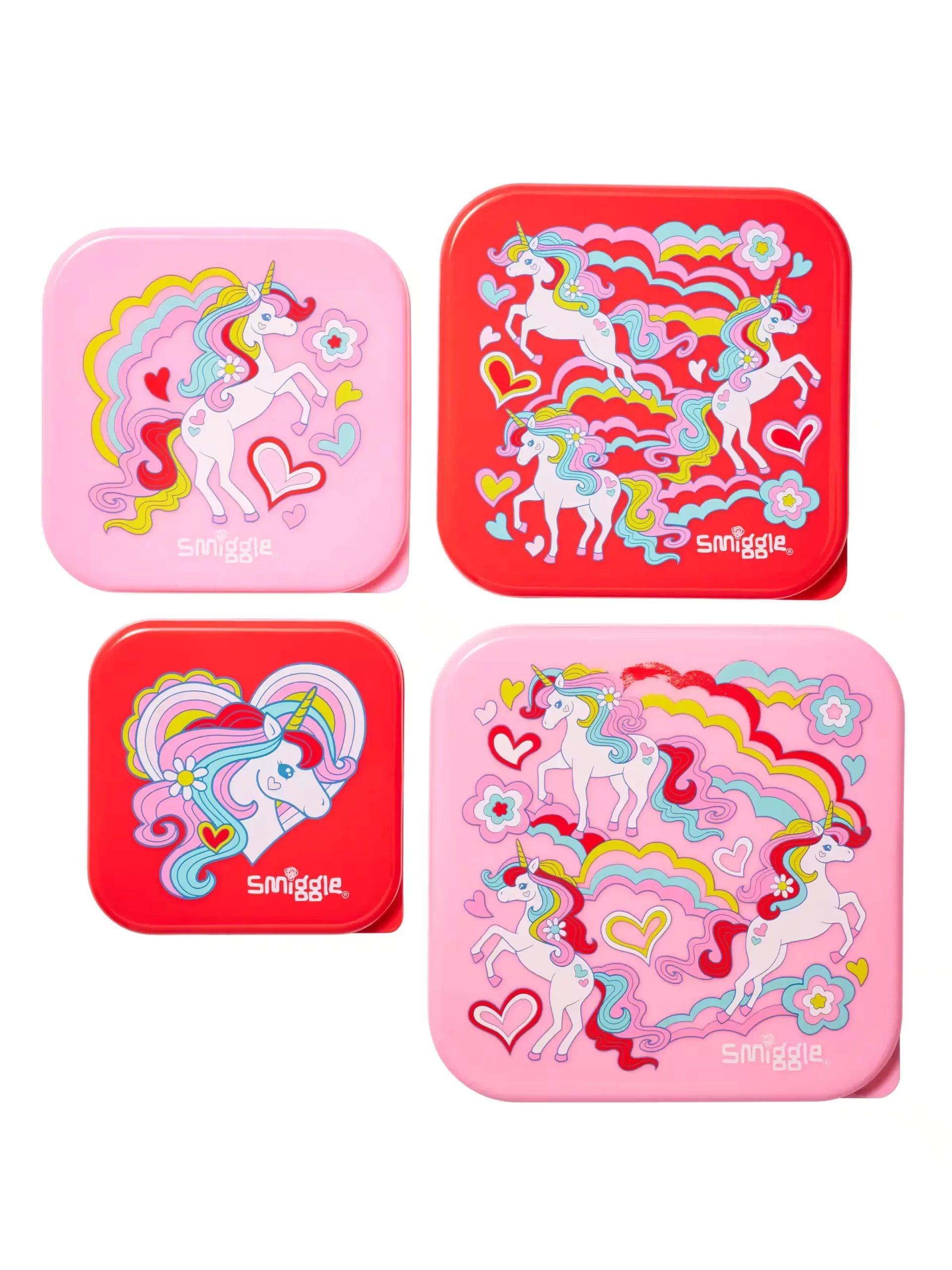 Smiggle - Wild Side 4'ü 1 Arada İç İçe Yemek Kapları-Dinossi