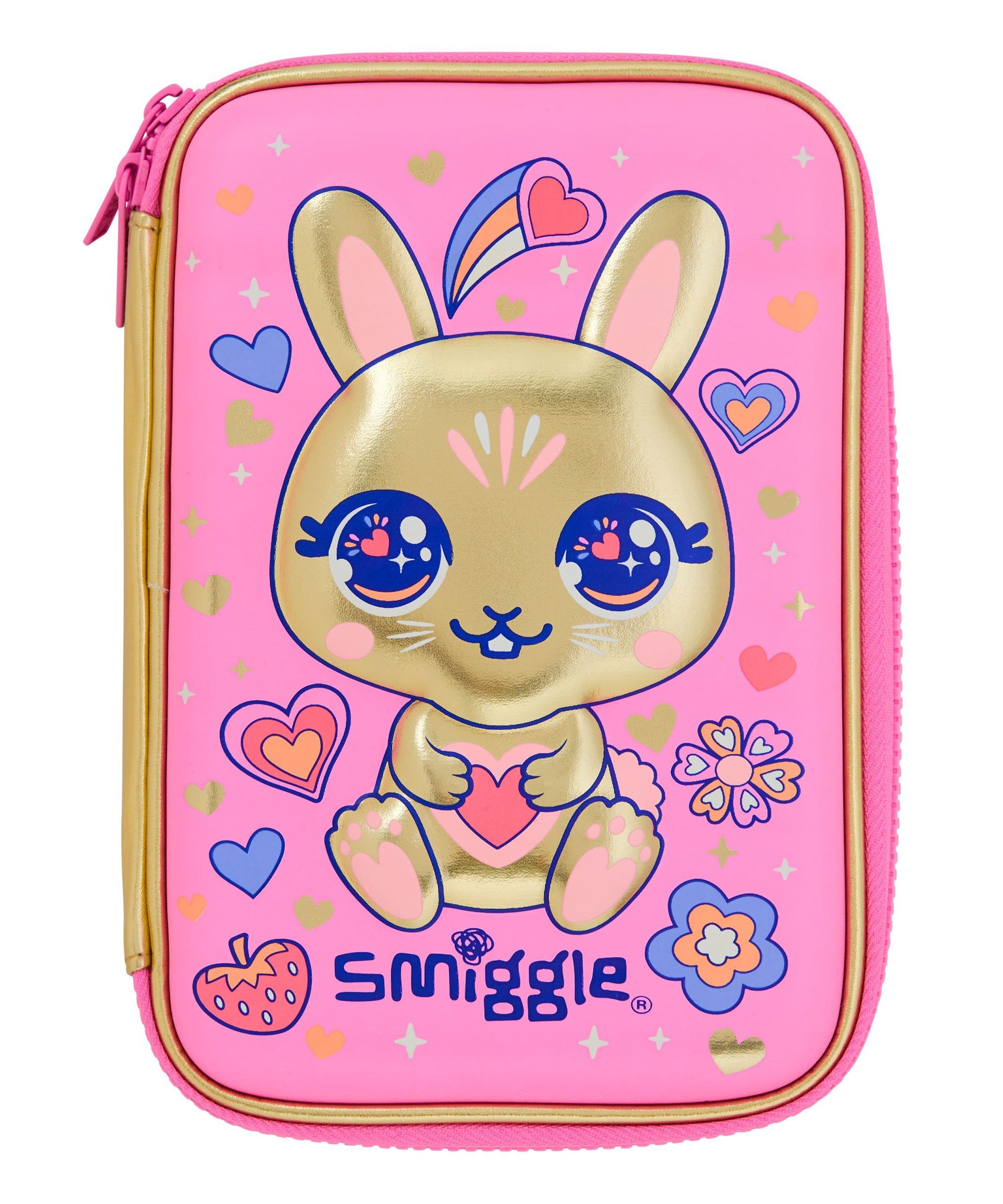 Smiggle - 3D Kabartmalı Altın Budz Karakterli Kalem Kutusu-Dinossi