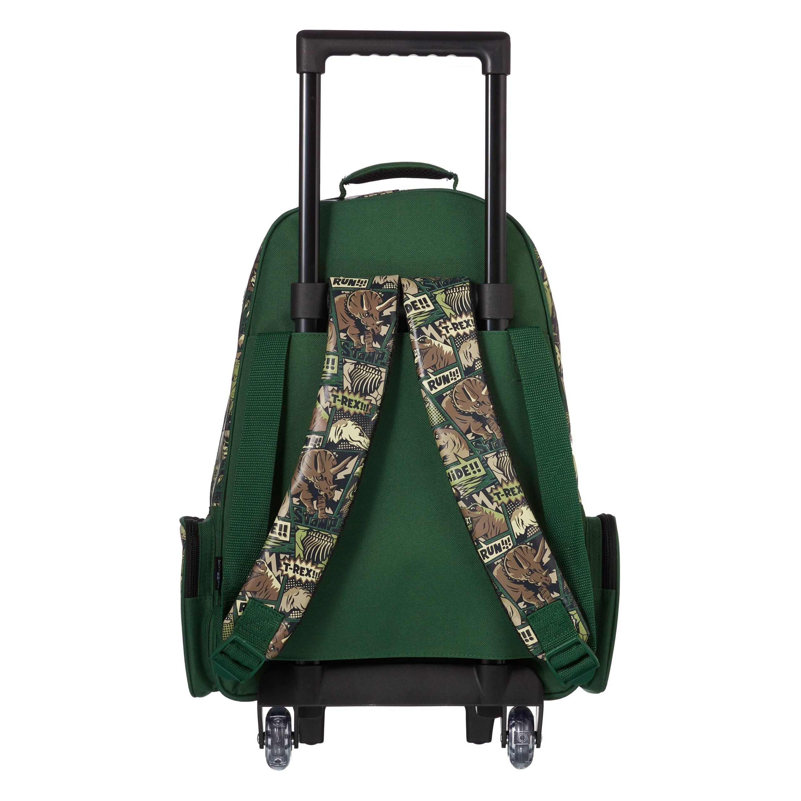 Smiggle - Işıklı Tekerlekli Beyond Trolley Sırt Çantası-Dinossi