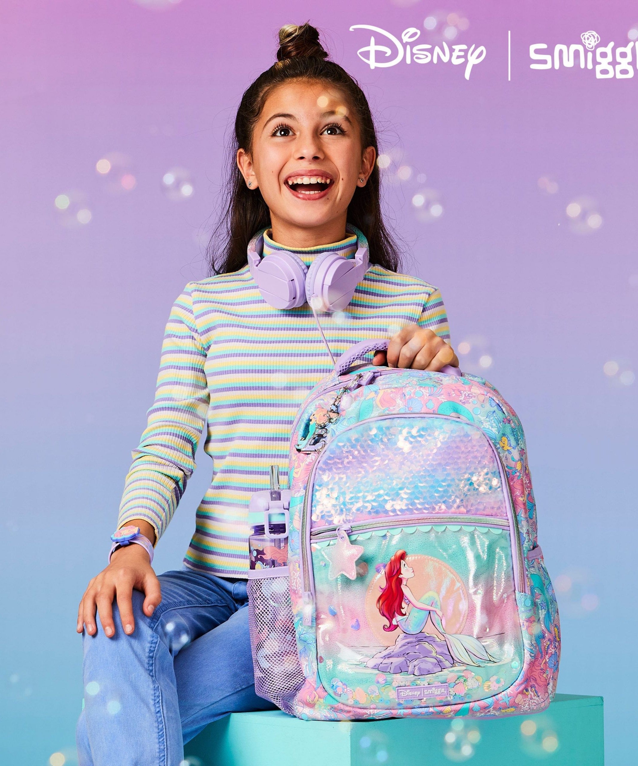 Smiggle – Disney Prenses Ariel 4'lü Okul Çanta Seti-Dinossi