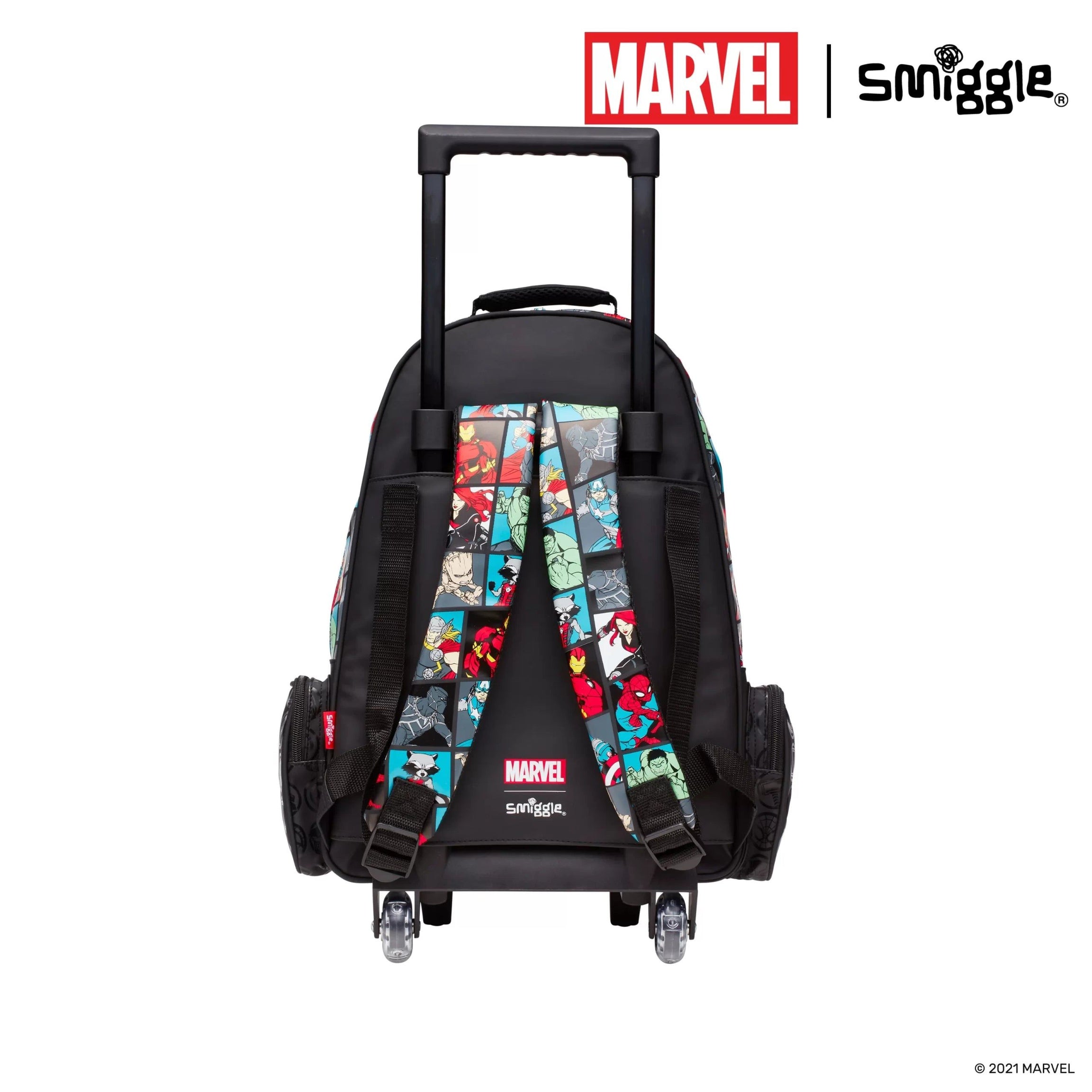 Smiggle - Marvel Çekçekli Işıklı Tekerlekli Çanta-Dinossi