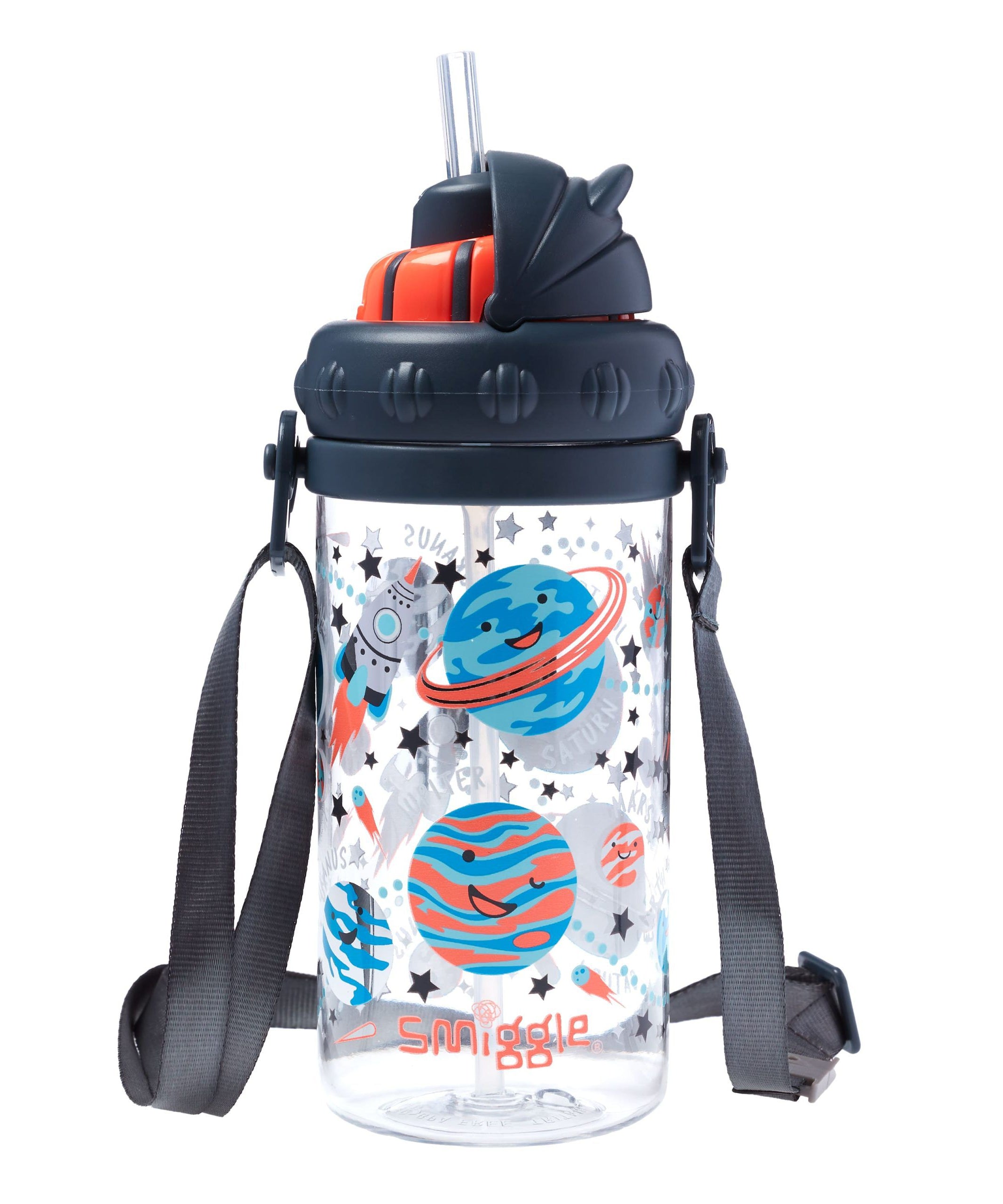 Smiggle - Up & Down Askılı Pipetli 400ML BPA İçermeyen Suluk-Dinossi